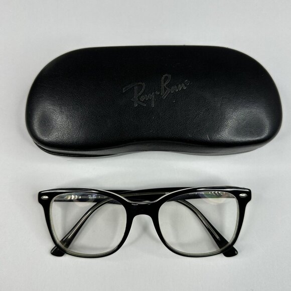 Ray-Ban‎ Black Retro Eyeglasses Frames Only With Black Hard Case - Picture 13 of 16